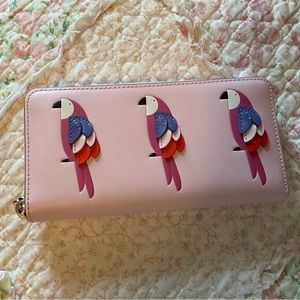Kate Spade pink Parrots wallet